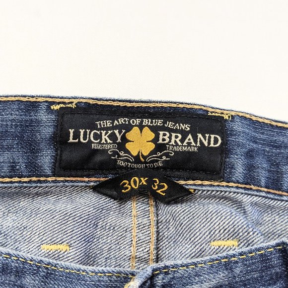 Lucky Brand Slim Straight Distressed Blue Jeans - Picture 5 of 10